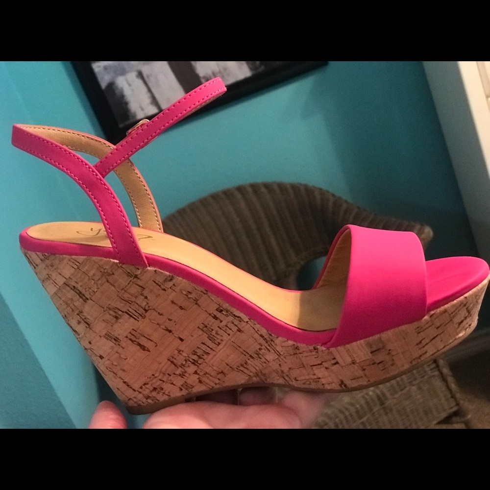 Pink Wedge Sandals